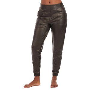 SPANX Faux Leather Joggers 20283R Noir Black Size Medium - NWT